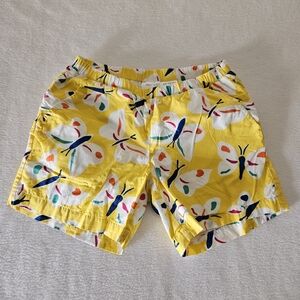 Hanna Andersson Yellow Shorts with Multicolor‎ Butterfly  Print Size 12